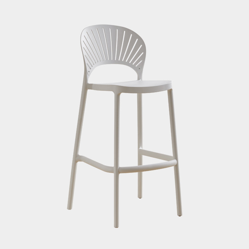 Nordic Plastic Simple Stackable Barstool Indoor Tall Stool with Saddle Seat White 1 Piece Bar Stool(30"H) Clearhalo 'Bar Furniture' 'Bar Stools' 'bar_stools' 'furn' 'furn_bar_stools' 'furniture_bar_stools' 'Kitchen & Dining Furniture' 'kitchen&dining_furn' 'kitchen' 'kitchen_furn' Furniture' 4392220