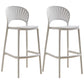 Nordic Plastic Simple Stackable Barstool Indoor Tall Stool with Saddle Seat White 2 Piece Set Bar Stool(30"H) Clearhalo 'Bar Furniture' 'Bar Stools' 'bar_stools' 'furn' 'furn_bar_stools' 'furniture_bar_stools' 'Kitchen & Dining Furniture' 'kitchen&dining_furn' 'kitchen' 'kitchen_furn' Furniture' 4392221
