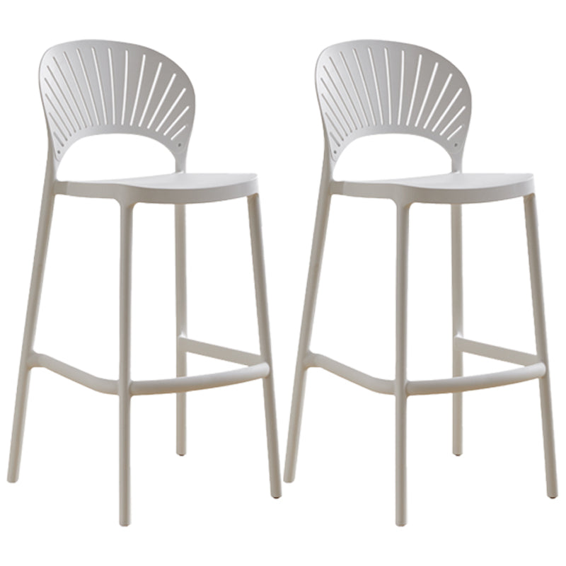 Nordic Plastic Simple Stackable Barstool Indoor Tall Stool with Saddle Seat White 2 Piece Set Bar Stool(30"H) Clearhalo 'Bar Furniture' 'Bar Stools' 'bar_stools' 'furn' 'furn_bar_stools' 'furniture_bar_stools' 'Kitchen & Dining Furniture' 'kitchen&dining_furn' 'kitchen' 'kitchen_furn' Furniture' 4392221