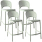 Nordic Plastic Simple Stackable Barstool Indoor Tall Stool with Saddle Seat Green 4 Piece Set Counter Stool (24"H) Clearhalo 'Bar Furniture' 'Bar Stools' 'bar_stools' 'furn' 'furn_bar_stools' 'furniture_bar_stools' 'Kitchen & Dining Furniture' 'kitchen&dining_furn' 'kitchen' 'kitchen_furn' Furniture' 4392222