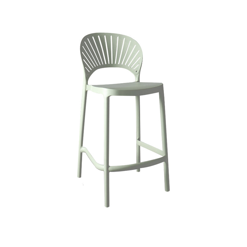 Nordic Plastic Simple Stackable Barstool Indoor Tall Stool with Saddle Seat Green 1 Piece Counter Stool (24"H) Clearhalo 'Bar Furniture' 'Bar Stools' 'bar_stools' 'furn' 'furn_bar_stools' 'furniture_bar_stools' 'Kitchen & Dining Furniture' 'kitchen&dining_furn' 'kitchen' 'kitchen_furn' Furniture' 4392223