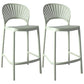 Nordic Plastic Simple Stackable Barstool Indoor Tall Stool with Saddle Seat Green 2 Piece Set Counter Stool (24"H) Clearhalo 'Bar Furniture' 'Bar Stools' 'bar_stools' 'furn' 'furn_bar_stools' 'furniture_bar_stools' 'Kitchen & Dining Furniture' 'kitchen&dining_furn' 'kitchen' 'kitchen_furn' Furniture' 4392224