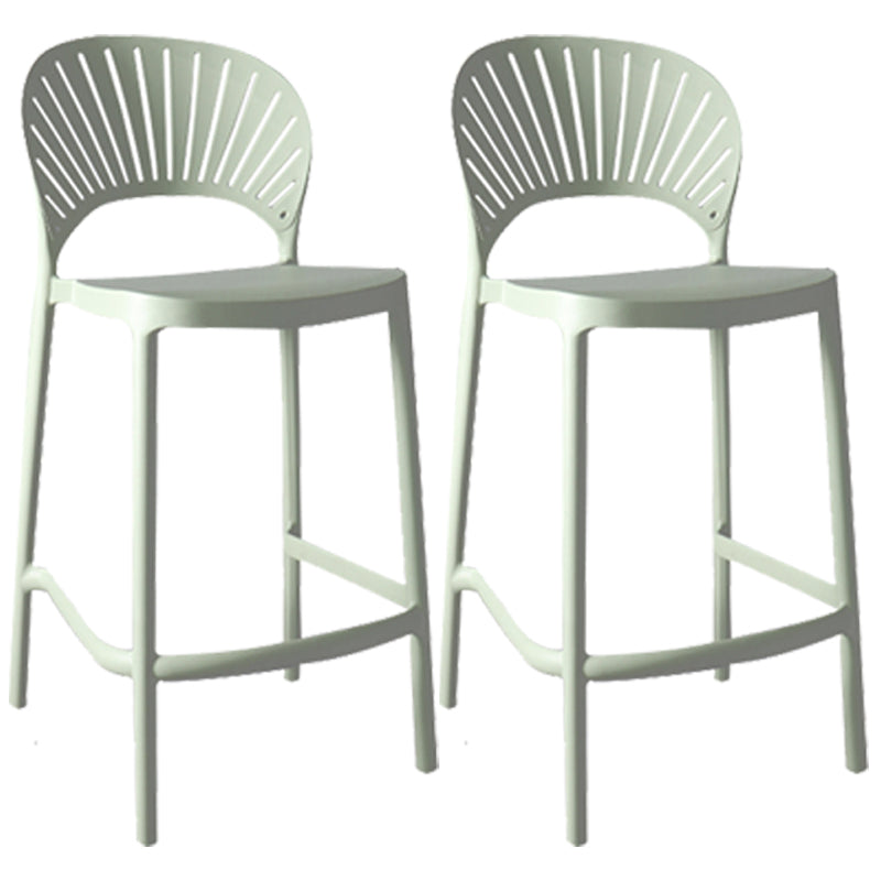 Nordic Plastic Simple Stackable Barstool Indoor Tall Stool with Saddle Seat Green 2 Piece Set Counter Stool (24"H) Clearhalo 'Bar Furniture' 'Bar Stools' 'bar_stools' 'furn' 'furn_bar_stools' 'furniture_bar_stools' 'Kitchen & Dining Furniture' 'kitchen&dining_furn' 'kitchen' 'kitchen_furn' Furniture' 4392224