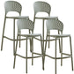 Nordic Plastic Simple Stackable Barstool Indoor Tall Stool with Saddle Seat Green 4 Piece Set Counter Stool(26"H) Clearhalo 'Bar Furniture' 'Bar Stools' 'bar_stools' 'furn' 'furn_bar_stools' 'furniture_bar_stools' 'Kitchen & Dining Furniture' 'kitchen&dining_furn' 'kitchen' 'kitchen_furn' Furniture' 4392225