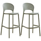 Nordic Plastic Simple Stackable Barstool Indoor Tall Stool with Saddle Seat Green 2 Piece Set Counter Stool(26"H) Clearhalo 'Bar Furniture' 'Bar Stools' 'bar_stools' 'furn' 'furn_bar_stools' 'furniture_bar_stools' 'Kitchen & Dining Furniture' 'kitchen&dining_furn' 'kitchen' 'kitchen_furn' Furniture' 4392227