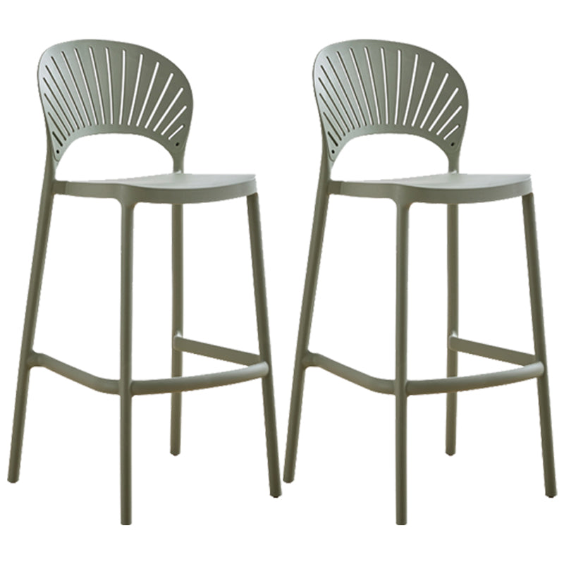 Nordic Plastic Simple Stackable Barstool Indoor Tall Stool with Saddle Seat Green 2 Piece Set Counter Stool(26"H) Clearhalo 'Bar Furniture' 'Bar Stools' 'bar_stools' 'furn' 'furn_bar_stools' 'furniture_bar_stools' 'Kitchen & Dining Furniture' 'kitchen&dining_furn' 'kitchen' 'kitchen_furn' Furniture' 4392227