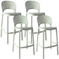 Nordic Plastic Simple Stackable Barstool Indoor Tall Stool with Saddle Seat Green 4 Piece Set Bar Stool (28" H) Clearhalo 'Bar Furniture' 'Bar Stools' 'bar_stools' 'furn' 'furn_bar_stools' 'furniture_bar_stools' 'Kitchen & Dining Furniture' 'kitchen&dining_furn' 'kitchen' 'kitchen_furn' Furniture' 4392228