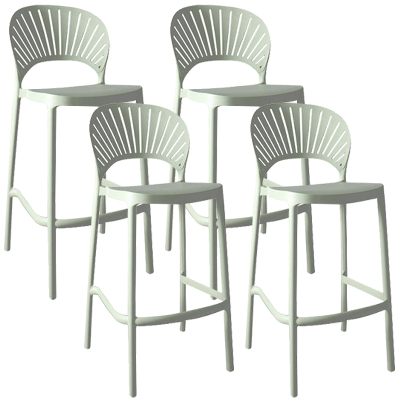 Nordic Plastic Simple Stackable Barstool Indoor Tall Stool with Saddle Seat Green 4 Piece Set Bar Stool (28" H) Clearhalo 'Bar Furniture' 'Bar Stools' 'bar_stools' 'furn' 'furn_bar_stools' 'furniture_bar_stools' 'Kitchen & Dining Furniture' 'kitchen&dining_furn' 'kitchen' 'kitchen_furn' Furniture' 4392228