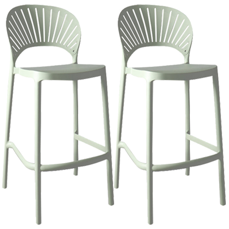 Nordic Plastic Simple Stackable Barstool Indoor Tall Stool with Saddle Seat Green 2 Piece Set Bar Stool (28" H) Clearhalo 'Bar Furniture' 'Bar Stools' 'bar_stools' 'furn' 'furn_bar_stools' 'furniture_bar_stools' 'Kitchen & Dining Furniture' 'kitchen&dining_furn' 'kitchen' 'kitchen_furn' Furniture' 4392230