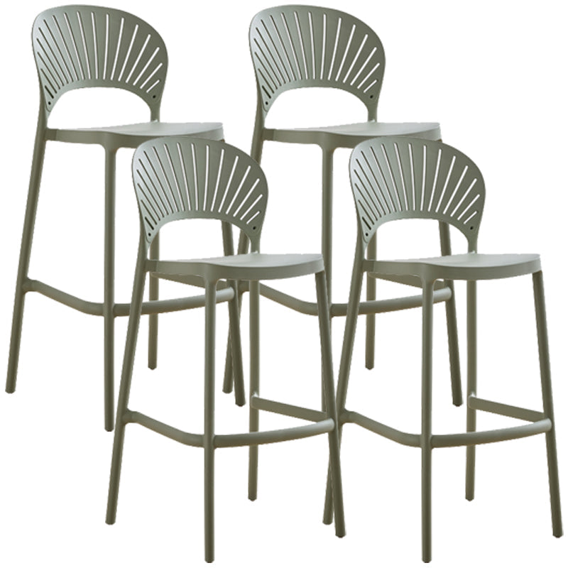 Nordic Plastic Simple Stackable Barstool Indoor Tall Stool with Saddle Seat Green 4 Piece Set Bar Stool(30"H) Clearhalo 'Bar Furniture' 'Bar Stools' 'bar_stools' 'furn' 'furn_bar_stools' 'furniture_bar_stools' 'Kitchen & Dining Furniture' 'kitchen&dining_furn' 'kitchen' 'kitchen_furn' Furniture' 4392231