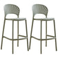 Nordic Plastic Simple Stackable Barstool Indoor Tall Stool with Saddle Seat Green 2 Piece Set Bar Stool(30"H) Clearhalo 'Bar Furniture' 'Bar Stools' 'bar_stools' 'furn' 'furn_bar_stools' 'furniture_bar_stools' 'Kitchen & Dining Furniture' 'kitchen&dining_furn' 'kitchen' 'kitchen_furn' Furniture' 4392233