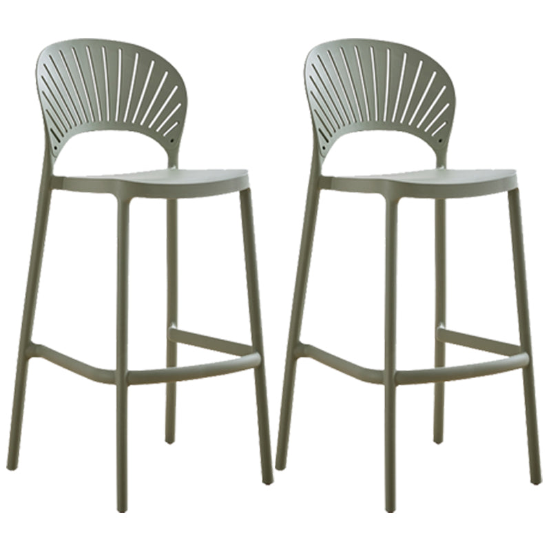 Nordic Plastic Simple Stackable Barstool Indoor Tall Stool with Saddle Seat Green 2 Piece Set Bar Stool(30"H) Clearhalo 'Bar Furniture' 'Bar Stools' 'bar_stools' 'furn' 'furn_bar_stools' 'furniture_bar_stools' 'Kitchen & Dining Furniture' 'kitchen&dining_furn' 'kitchen' 'kitchen_furn' Furniture' 4392233