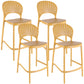 Nordic Plastic Simple Stackable Barstool Indoor Tall Stool with Saddle Seat Yellow 4 Piece Set Counter Stool (24"H) Clearhalo 'Bar Furniture' 'Bar Stools' 'bar_stools' 'furn' 'furn_bar_stools' 'furniture_bar_stools' 'Kitchen & Dining Furniture' 'kitchen&dining_furn' 'kitchen' 'kitchen_furn' Furniture' 4392234