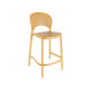 Nordic Plastic Simple Stackable Barstool Indoor Tall Stool with Saddle Seat Yellow 1 Piece Counter Stool (24"H) Clearhalo 'Bar Furniture' 'Bar Stools' 'bar_stools' 'furn' 'furn_bar_stools' 'furniture_bar_stools' 'Kitchen & Dining Furniture' 'kitchen&dining_furn' 'kitchen' 'kitchen_furn' Furniture' 4392235