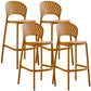 Nordic Plastic Simple Stackable Barstool Indoor Tall Stool with Saddle Seat Yellow 4 Piece Set Counter Stool(26"H) Clearhalo 'Bar Furniture' 'Bar Stools' 'bar_stools' 'furn' 'furn_bar_stools' 'furniture_bar_stools' 'Kitchen & Dining Furniture' 'kitchen&dining_furn' 'kitchen' 'kitchen_furn' Furniture' 4392237