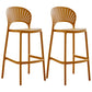 Nordic Plastic Simple Stackable Barstool Indoor Tall Stool with Saddle Seat Yellow 2 Piece Set Counter Stool(26"H) Clearhalo 'Bar Furniture' 'Bar Stools' 'bar_stools' 'furn' 'furn_bar_stools' 'furniture_bar_stools' 'Kitchen & Dining Furniture' 'kitchen&dining_furn' 'kitchen' 'kitchen_furn' Furniture' 4392239