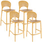 Nordic Plastic Simple Stackable Barstool Indoor Tall Stool with Saddle Seat Yellow 4 Piece Set Bar Stool (28" H) Clearhalo 'Bar Furniture' 'Bar Stools' 'bar_stools' 'furn' 'furn_bar_stools' 'furniture_bar_stools' 'Kitchen & Dining Furniture' 'kitchen&dining_furn' 'kitchen' 'kitchen_furn' Furniture' 4392240