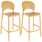 Nordic Plastic Simple Stackable Barstool Indoor Tall Stool with Saddle Seat Yellow 2 Piece Set Bar Stool (28" H) Clearhalo 'Bar Furniture' 'Bar Stools' 'bar_stools' 'furn' 'furn_bar_stools' 'furniture_bar_stools' 'Kitchen & Dining Furniture' 'kitchen&dining_furn' 'kitchen' 'kitchen_furn' Furniture' 4392242