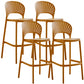 Nordic Plastic Simple Stackable Barstool Indoor Tall Stool with Saddle Seat Yellow 4 Piece Set Bar Stool(30"H) Clearhalo 'Bar Furniture' 'Bar Stools' 'bar_stools' 'furn' 'furn_bar_stools' 'furniture_bar_stools' 'Kitchen & Dining Furniture' 'kitchen&dining_furn' 'kitchen' 'kitchen_furn' Furniture' 4392243