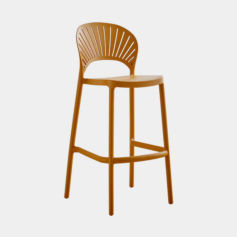 Nordic Plastic Simple Stackable Barstool Indoor Tall Stool with Saddle Seat Yellow 1 Piece Bar Stool(30"H) Clearhalo 'Bar Furniture' 'Bar Stools' 'bar_stools' 'furn' 'furn_bar_stools' 'furniture_bar_stools' 'Kitchen & Dining Furniture' 'kitchen&dining_furn' 'kitchen' 'kitchen_furn' Furniture' 4392244