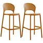 Nordic Plastic Simple Stackable Barstool Indoor Tall Stool with Saddle Seat Yellow 2 Piece Set Bar Stool(30"H) Clearhalo 'Bar Furniture' 'Bar Stools' 'bar_stools' 'furn' 'furn_bar_stools' 'furniture_bar_stools' 'Kitchen & Dining Furniture' 'kitchen&dining_furn' 'kitchen' 'kitchen_furn' Furniture' 4392245