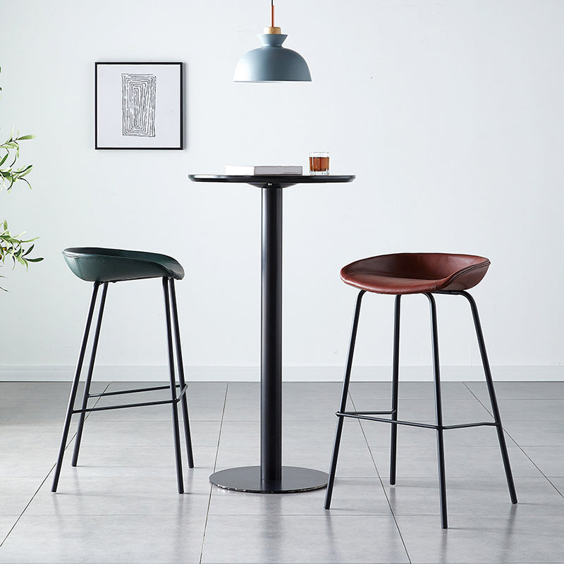 Industrial Metal Distressed Barstool Indoor Tall Stool with Leather Seat Clearhalo 'Bar Furniture' 'Bar Stools' 'bar_stools' 'furn' 'furn_bar_stools' 'furniture_bar_stools' 'Kitchen & Dining Furniture' 'kitchen&dining_furn' 'kitchen' 'kitchen_furn' Furniture' 4392325