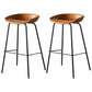 Industrial Metal Distressed Barstool Indoor Tall Stool with Leather Seat Brown 2 Piece Set Bar Stool(30"H) Clearhalo 'Bar Furniture' 'Bar Stools' 'bar_stools' 'furn' 'furn_bar_stools' 'furniture_bar_stools' 'Kitchen & Dining Furniture' 'kitchen&dining_furn' 'kitchen' 'kitchen_furn' Furniture' 4392333
