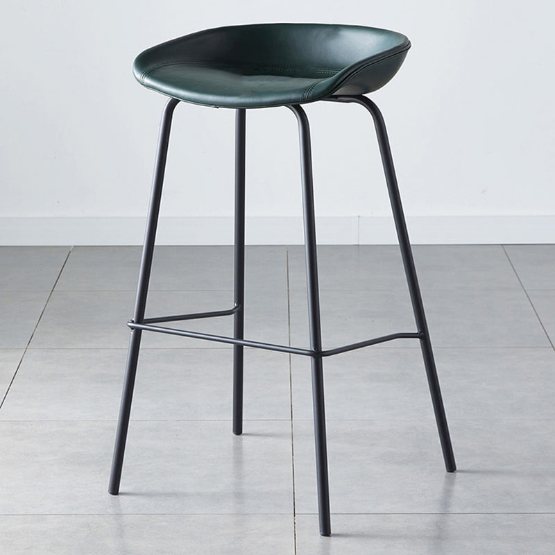 Industrial Metal Distressed Barstool Indoor Tall Stool with Leather Seat Clearhalo 'Bar Furniture' 'Bar Stools' 'bar_stools' 'furn' 'furn_bar_stools' 'furniture_bar_stools' 'Kitchen & Dining Furniture' 'kitchen&dining_furn' 'kitchen' 'kitchen_furn' Furniture' 4392339