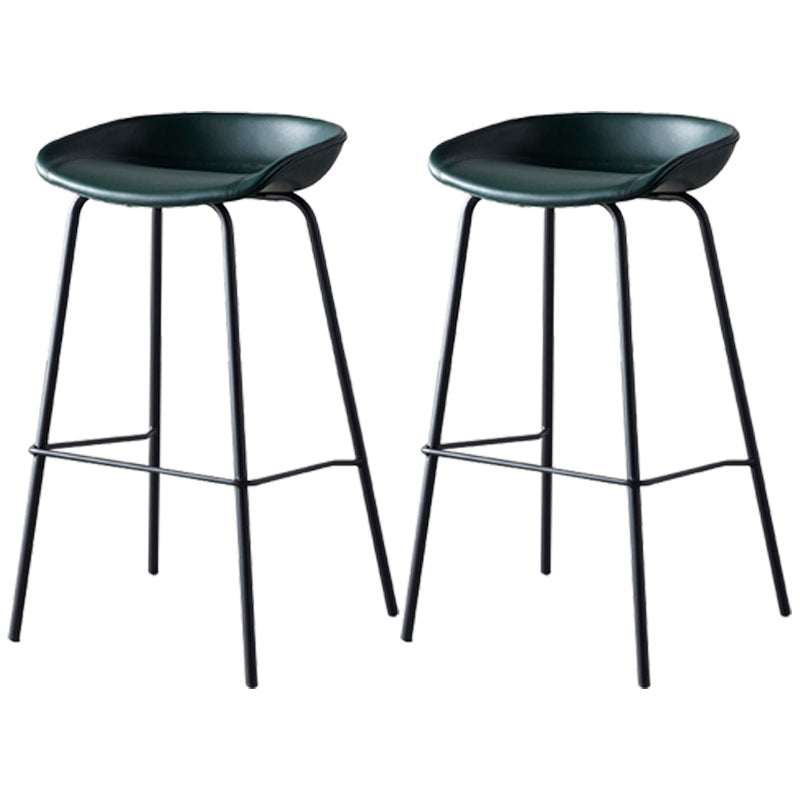 Industrial Metal Distressed Barstool Indoor Tall Stool with Leather Seat Green 2 Piece Set Bar Stool(30"H) Clearhalo 'Bar Furniture' 'Bar Stools' 'bar_stools' 'furn' 'furn_bar_stools' 'furniture_bar_stools' 'Kitchen & Dining Furniture' 'kitchen&dining_furn' 'kitchen' 'kitchen_furn' Furniture' 4392345