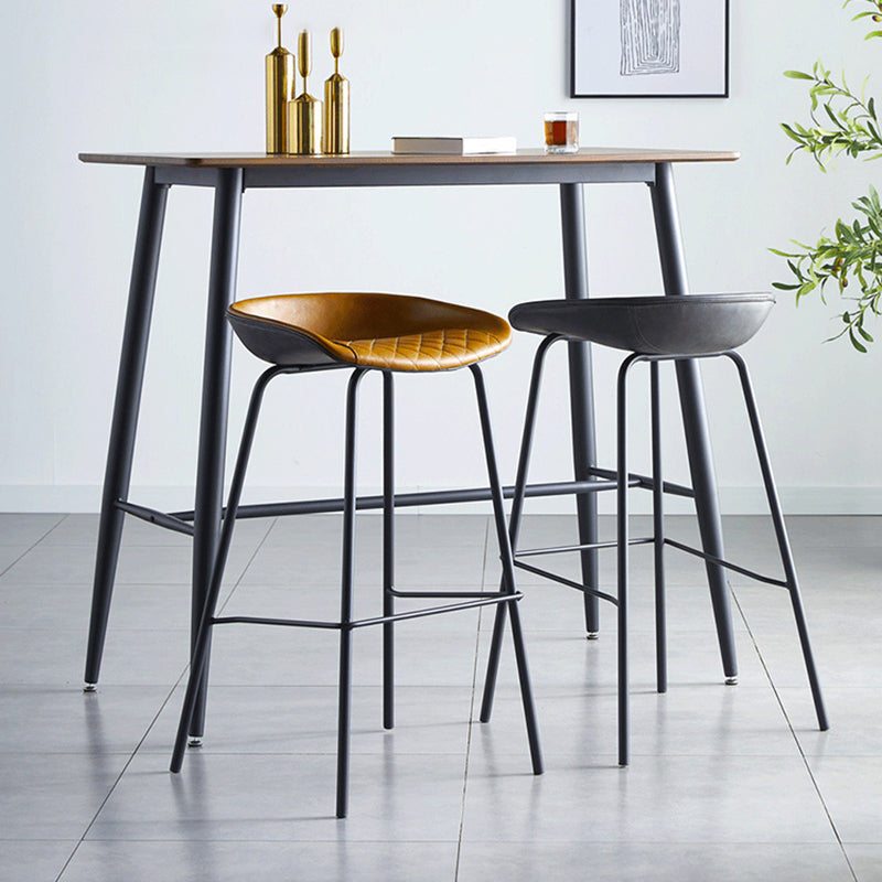 Industrial Metal Distressed Barstool Indoor Tall Stool with Leather Seat Clearhalo 'Bar Furniture' 'Bar Stools' 'bar_stools' 'furn' 'furn_bar_stools' 'furniture_bar_stools' 'Kitchen & Dining Furniture' 'kitchen&dining_furn' 'kitchen' 'kitchen_furn' Furniture' 4392346