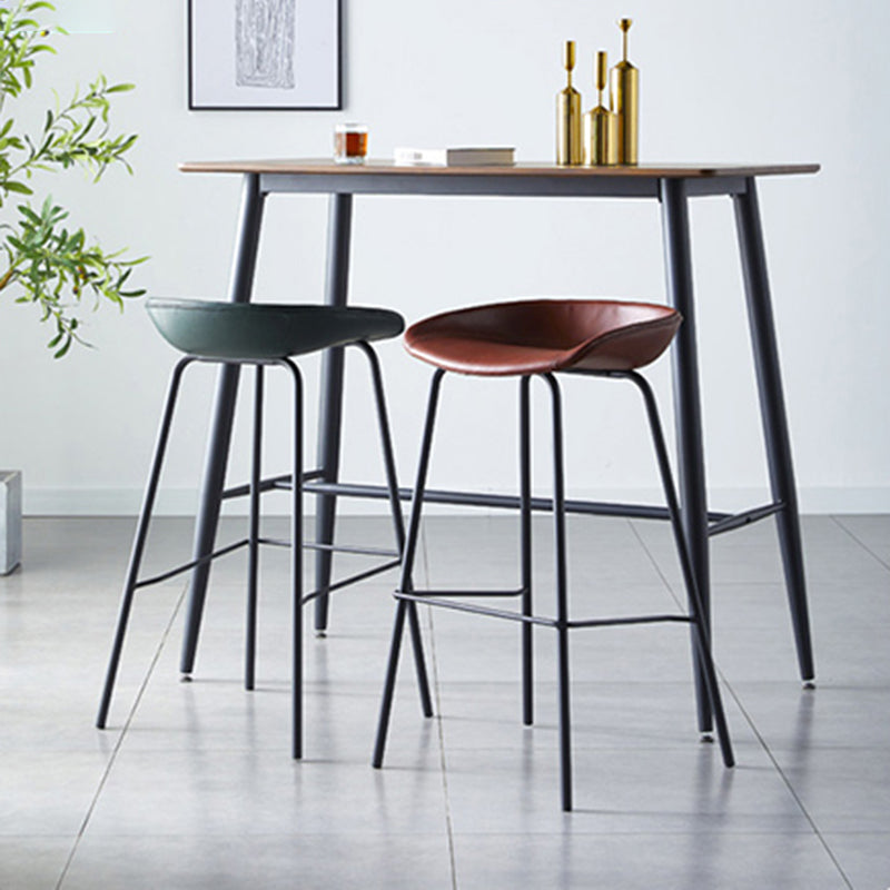 Industrial Metal Distressed Barstool Indoor Tall Stool with Leather Seat Clearhalo 'Bar Furniture' 'Bar Stools' 'bar_stools' 'furn' 'furn_bar_stools' 'furniture_bar_stools' 'Kitchen & Dining Furniture' 'kitchen&dining_furn' 'kitchen' 'kitchen_furn' Furniture' 4392347