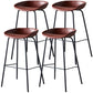Industrial Metal Distressed Barstool Indoor Tall Stool with Leather Seat Red 4 Piece Set Counter Stool(26"H) Clearhalo 'Bar Furniture' 'Bar Stools' 'bar_stools' 'furn' 'furn_bar_stools' 'furniture_bar_stools' 'Kitchen & Dining Furniture' 'kitchen&dining_furn' 'kitchen' 'kitchen_furn' Furniture' 4392348