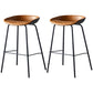 Industrial Metal Distressed Barstool Indoor Tall Stool with Leather Seat Yellow-Brown 2 Piece Set Counter Stool(26"H) Clearhalo 'Bar Furniture' 'Bar Stools' 'bar_stools' 'furn' 'furn_bar_stools' 'furniture_bar_stools' 'Kitchen & Dining Furniture' 'kitchen&dining_furn' 'kitchen' 'kitchen_furn' Furniture' 4392356