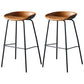 Industrial Metal Distressed Barstool Indoor Tall Stool with Leather Seat Yellow-Brown 2 Piece Set Bar Stool(30"H) Clearhalo 'Bar Furniture' 'Bar Stools' 'bar_stools' 'furn' 'furn_bar_stools' 'furniture_bar_stools' 'Kitchen & Dining Furniture' 'kitchen&dining_furn' 'kitchen' 'kitchen_furn' Furniture' 4392359