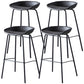 Industrial Metal Distressed Barstool Indoor Tall Stool with Leather Seat Dark Gray 4 Piece Set Counter Stool(26"H) Clearhalo 'Bar Furniture' 'Bar Stools' 'bar_stools' 'furn' 'furn_bar_stools' 'furniture_bar_stools' 'Kitchen & Dining Furniture' 'kitchen&dining_furn' 'kitchen' 'kitchen_furn' Furniture' 4392366