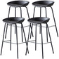 Industrial Metal Distressed Barstool Indoor Tall Stool with Leather Seat Dark Gray 4 Piece Set Bar Stool(30"H) Clearhalo 'Bar Furniture' 'Bar Stools' 'bar_stools' 'furn' 'furn_bar_stools' 'furniture_bar_stools' 'Kitchen & Dining Furniture' 'kitchen&dining_furn' 'kitchen' 'kitchen_furn' Furniture' 4392369