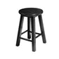 Industrial Wood Simple Retro Barstool Indoor Tall Stool with Round Seat Black 1 Piece Short Stool (16" H) Clearhalo 'Bar Furniture' 'Bar Stools' 'bar_stools' 'furn' 'furn_bar_stools' 'furniture_bar_stools' 'Kitchen & Dining Furniture' 'kitchen&dining_furn' 'kitchen' 'kitchen_furn' Furniture' 4392376