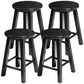 Industrial Wood Simple Retro Barstool Indoor Tall Stool with Round Seat Black 4 Piece Set Short Stool(20"H) Clearhalo 'Bar Furniture' 'Bar Stools' 'bar_stools' 'furn' 'furn_bar_stools' 'furniture_bar_stools' 'Kitchen & Dining Furniture' 'kitchen&dining_furn' 'kitchen' 'kitchen_furn' Furniture' 4392387