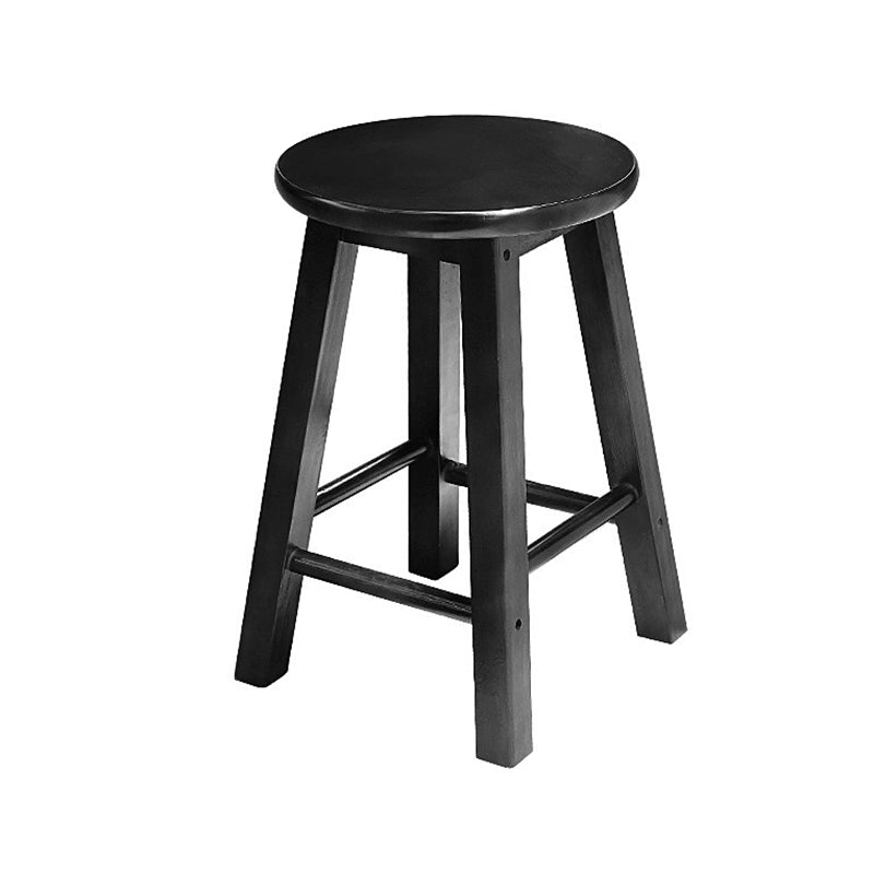Industrial Wood Simple Retro Barstool Indoor Tall Stool with Round Seat Black 1 Piece Short Stool(20"H) Clearhalo 'Bar Furniture' 'Bar Stools' 'bar_stools' 'furn' 'furn_bar_stools' 'furniture_bar_stools' 'Kitchen & Dining Furniture' 'kitchen&dining_furn' 'kitchen' 'kitchen_furn' Furniture' 4392388