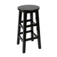 Industrial Wood Simple Retro Barstool Indoor Tall Stool with Round Seat Black 1 Piece Counter Stool (24"H) Clearhalo 'Bar Furniture' 'Bar Stools' 'bar_stools' 'furn' 'furn_bar_stools' 'furniture_bar_stools' 'Kitchen & Dining Furniture' 'kitchen&dining_furn' 'kitchen' 'kitchen_furn' Furniture' 4392392