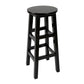 Industrial Wood Simple Retro Barstool Indoor Tall Stool with Round Seat Black 1 Piece Bar Stool (28" H) Clearhalo 'Bar Furniture' 'Bar Stools' 'bar_stools' 'furn' 'furn_bar_stools' 'furniture_bar_stools' 'Kitchen & Dining Furniture' 'kitchen&dining_furn' 'kitchen' 'kitchen_furn' Furniture' 4392395