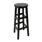 Industrial Wood Simple Retro Barstool Indoor Tall Stool with Round Seat Black 1 Piece Bar Stool(31"H) Clearhalo 'Bar Furniture' 'Bar Stools' 'bar_stools' 'furn' 'furn_bar_stools' 'furniture_bar_stools' 'Kitchen & Dining Furniture' 'kitchen&dining_furn' 'kitchen' 'kitchen_furn' Furniture' 4392398