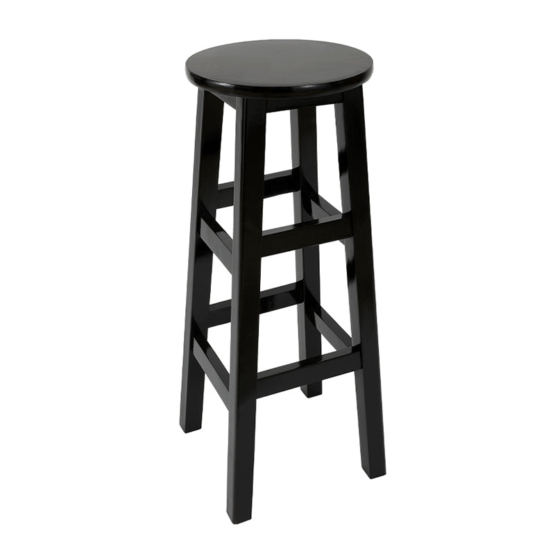 Industrial Wood Simple Retro Barstool Indoor Tall Stool with Round Seat Black 1 Piece Bar Stool(31"H) Clearhalo 'Bar Furniture' 'Bar Stools' 'bar_stools' 'furn' 'furn_bar_stools' 'furniture_bar_stools' 'Kitchen & Dining Furniture' 'kitchen&dining_furn' 'kitchen' 'kitchen_furn' Furniture' 4392398