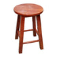 Industrial Wood Simple Retro Barstool Indoor Tall Stool with Round Seat Red Brown 1 Piece Short Stool (16" H) Clearhalo 'Bar Furniture' 'Bar Stools' 'bar_stools' 'furn' 'furn_bar_stools' 'furniture_bar_stools' 'Kitchen & Dining Furniture' 'kitchen&dining_furn' 'kitchen' 'kitchen_furn' Furniture' 4392401
