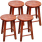 Industrial Wood Simple Retro Barstool Indoor Tall Stool with Round Seat Red Brown 4 Piece Set Short Stool(18"H) Clearhalo 'Bar Furniture' 'Bar Stools' 'bar_stools' 'furn' 'furn_bar_stools' 'furniture_bar_stools' 'Kitchen & Dining Furniture' 'kitchen&dining_furn' 'kitchen' 'kitchen_furn' Furniture' 4392403
