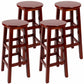 Industrial Wood Simple Retro Barstool Indoor Tall Stool with Round Seat Red Brown 4 Piece Set Bar Stool (28" H) Clearhalo 'Bar Furniture' 'Bar Stools' 'bar_stools' 'furn' 'furn_bar_stools' 'furniture_bar_stools' 'Kitchen & Dining Furniture' 'kitchen&dining_furn' 'kitchen' 'kitchen_furn' Furniture' 4392412