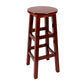 Industrial Wood Simple Retro Barstool Indoor Tall Stool with Round Seat Red Brown 1 Piece Bar Stool (28" H) Clearhalo 'Bar Furniture' 'Bar Stools' 'bar_stools' 'furn' 'furn_bar_stools' 'furniture_bar_stools' 'Kitchen & Dining Furniture' 'kitchen&dining_furn' 'kitchen' 'kitchen_furn' Furniture' 4392413