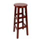 Industrial Wood Simple Retro Barstool Indoor Tall Stool with Round Seat Red Brown 1 Piece Bar Stool(31"H) Clearhalo 'Bar Furniture' 'Bar Stools' 'bar_stools' 'furn' 'furn_bar_stools' 'furniture_bar_stools' 'Kitchen & Dining Furniture' 'kitchen&dining_furn' 'kitchen' 'kitchen_furn' Furniture' 4392416