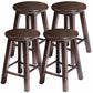 Industrial Wood Simple Retro Barstool Indoor Tall Stool with Round Seat Walnut 4 Piece Set Short Stool (16" H) Clearhalo 'Bar Furniture' 'Bar Stools' 'bar_stools' 'furn' 'furn_bar_stools' 'furniture_bar_stools' 'Kitchen & Dining Furniture' 'kitchen&dining_furn' 'kitchen' 'kitchen_furn' Furniture' 4392418