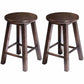 Industrial Wood Simple Retro Barstool Indoor Tall Stool with Round Seat Walnut 2 Piece Set Short Stool (16" H) Clearhalo 'Bar Furniture' 'Bar Stools' 'bar_stools' 'furn' 'furn_bar_stools' 'furniture_bar_stools' 'Kitchen & Dining Furniture' 'kitchen&dining_furn' 'kitchen' 'kitchen_furn' Furniture' 4392420